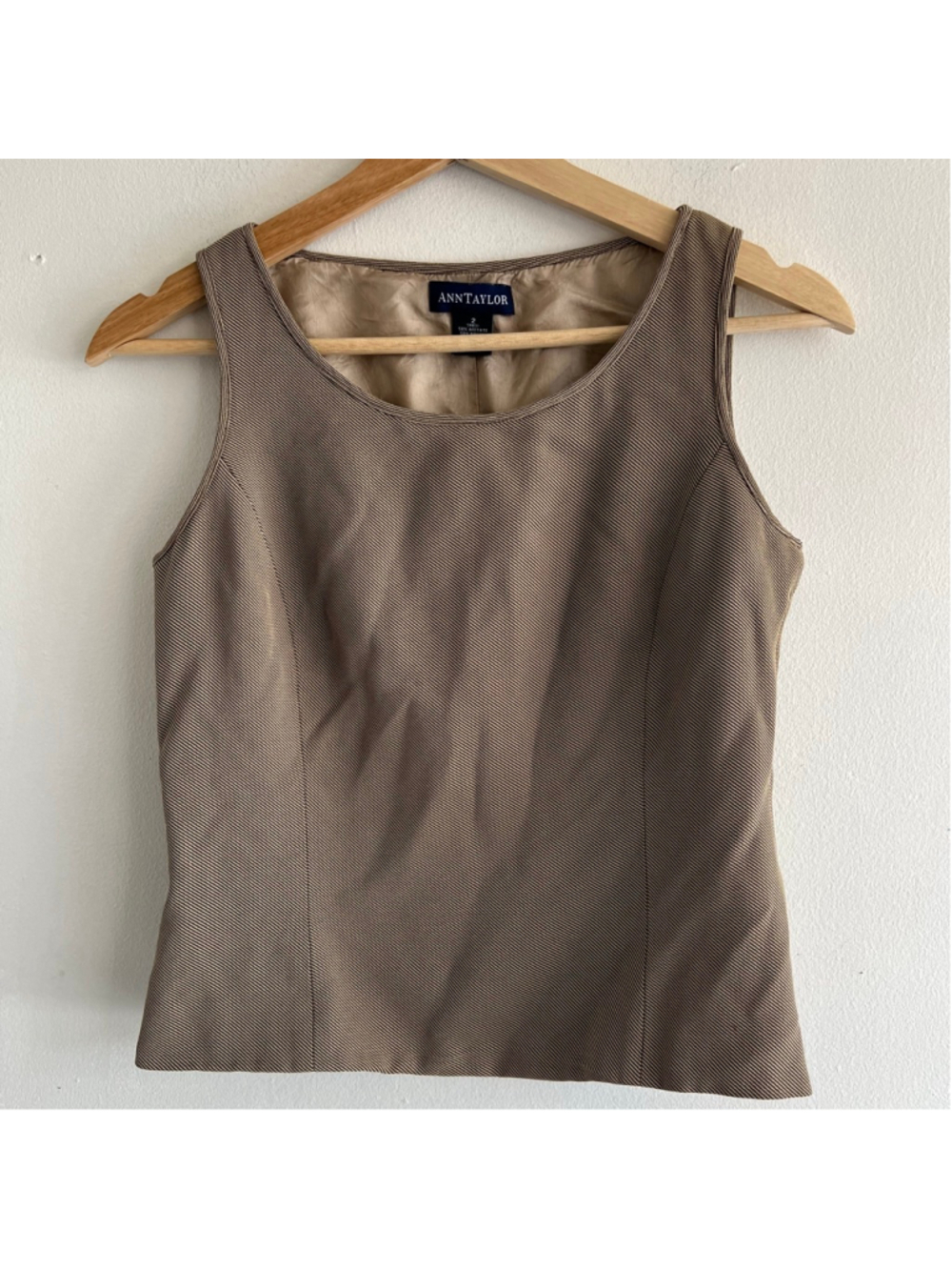 Ann Taylor Brown & Black Striped Tank Top Size 2